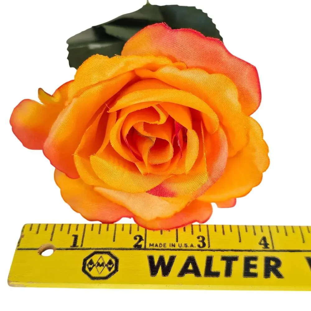 Orange Coral Silk Rose Flower Bushes 24 Roses 4